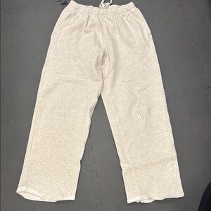 SKIMS Cream Wide Leg Sweatpants
